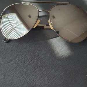 Steve Madden Gold and Black Aviator Sunglasses